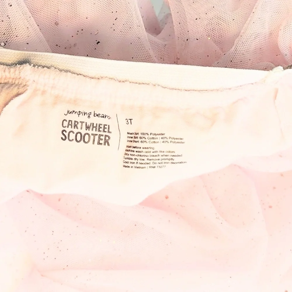 Girls Jumping Bean Light Pink Tulle Skort with Shimmer